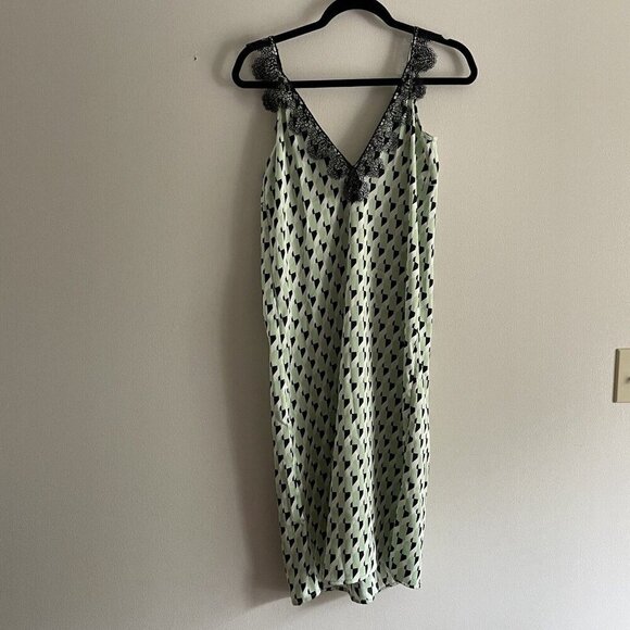 Future Collective Kahlana Barfield Brown Wmn SZ XS Green/Black Slip Dress NWT - Picture 10 of 10